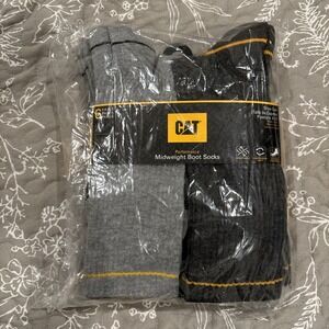 CATERPILLAR Mens Crew Socks Size 8-12 Midweight Boot 6‎ Pack GRAY